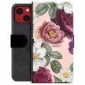 iPhone 13 Mini Premium Lommebok-deksel - Romantiske Blomster