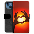 iPhone 13 Premium Lommebok-deksel - Hjertesilhuett