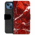 iPhone 13 Premium Lommebok-deksel - Rød Marmor