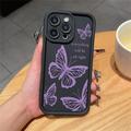 iPhone 13 Pro TPU-deksel med sommerfugltrykk - Lilla / svart