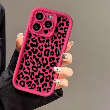 iPhone 13 Pro TPU-deksel med leopardtrykk - Varm Rosa