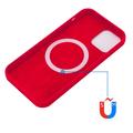 iPhone 13 Pro Max Liquid Silikondeksel - MagSafe-kompatibel - Rød