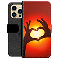 iPhone 13 Pro Max Premium Lommebok-deksel - Hjertesilhuett