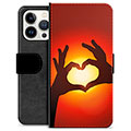 iPhone 13 Pro Premium Lommebok-deksel - Hjertesilhuett