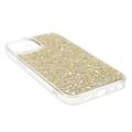 iPhone 14 Glitter Flakes TPU-deksel - Gull