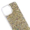 iPhone 14 Glitter Flakes TPU-deksel - Gull
