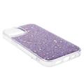 iPhone 14 Glitter Flakes TPU-deksel - Lilla