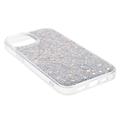 iPhone 14 Glitter Flakes TPU-deksel - Sølv