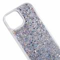 iPhone 14 Glitter Flakes TPU-deksel - Sølv