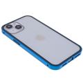 iPhone 14 Magnetisk Deksel med Herdet Glass - Blå