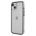 iPhone 14 Magnetisk Deksel med Herdet Glass - Sølv