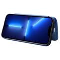 iPhone 14 Plus Flip-deksel - Karbonfiber - Blå