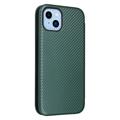 iPhone 14 Plus Flip-deksel - Karbonfiber - Grønn