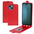 iPhone 14 Max Vertikalt Flip-Deksel med Kortlomme - Rød