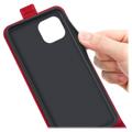 iPhone 14 Plus Vertikalt Flip-Deksel med Kortlomme - Rød