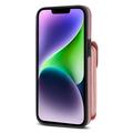 iPhone 14 Plus Alt-i-ett-deksel med lommebok og stropp - Rosegull