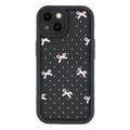 iPhone 14 Plus Stilig støtsikkert TPU-deksel med forhøyede kanter - svart / prikkete sløyfe