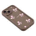 iPhone 14 Plus Stilig støtsikkert TPU-deksel med forhøyede kanter - Brun / sløyfe