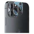iPhone 14 Pro/14 Pro Max Lippa kameralinsebeskytter - 9H - Klar / Svart