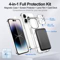iPhone 14 Pro 4-i-1 MagSafe-beskyttelsessett med kortholder - gjennomsiktig / svart