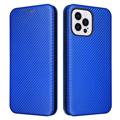 iPhone 14 Pro Max Flip-deksel - Karbonfiber - Blå