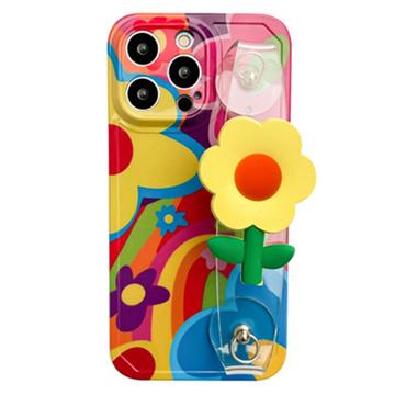 iPhone 14 Pro Max TPU-deksel med Blomst og Armbånd - Fargerik