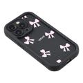 iPhone 14 Pro Max Stilig støtsikkert TPU-deksel med forhøyede kanter - svart / sløyfe