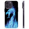 iPhone 14 Pro Max TPU-deksel - Blå Flamme Drage