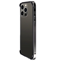 iPhone 14 Pro Metall Bumper med Forhøyede Kanter - Svart