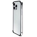 iPhone 14 Pro Metall Bumper med Forhøyede Kanter - Sølv