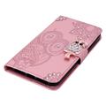 iPhone 14 Pro Ugle Rhinestone Lommebok-deksel - Rose Gold
