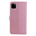 iPhone 14 Pro Ugle Rhinestone Lommebok-deksel - Rose Gold