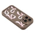 iPhone 14 Pro Stilig støtsikkert TPU-deksel med forhøyede kanter - Brun / stor sløyfe