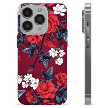 iPhone 14 Pro TPU-deksel - Vintage Blomster
