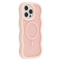 iPhone 14 Pro Bølgekant magnetisk hybrid-deksel - rosa