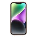 iPhone 14 Stilig støtsikkert TPU-deksel med forhøyede kanter - Brun / stor sløyfe