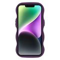 iPhone 14 Bølgekant magnetisk hybrid-deksel - Lilla