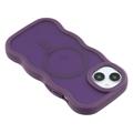 iPhone 14 Bølgekant magnetisk hybrid-deksel - Lilla