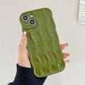 iPhone 15 3D Linear Wavy-etui i 3D - grønn