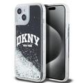 iPhone 15 DKNY Liquid Glitter Arch Logo Deksel - Svart