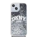 iPhone 15 DKNY Liquid Glitter Arch Logo Deksel - Svart