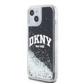 iPhone 15 DKNY Liquid Glitter Arch Logo Deksel - Svart