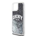 iPhone 15 DKNY Liquid Glitter Arch Logo Deksel - Svart