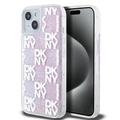 iPhone 15 DKNY Liquid Glitter Checkered Pattern Deksel