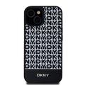 iPhone 15 DKNY Repeat Pattern Bottom Stripe Deksel - MagSafe-kompatibel - Svart