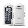 iPhone 15 DKNY Repeat Pattern Bottom Stripe Deksel - MagSafe-kompatibel - Svart