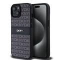 iPhone 15 DKNY Repeat Pattern Tonal Stripe Deksel - svart