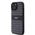 iPhone 15 DKNY Repeat Pattern Tonal Stripe Deksel - svart