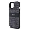 iPhone 15 DKNY Repeat Pattern Tonal Stripe Deksel - svart