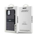 iPhone 15 DKNY Repeat Pattern Tonal Stripe Deksel - svart
